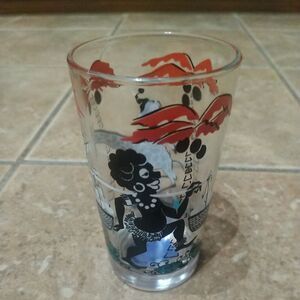 Vintage VERY RARE SHEDD'S PEANUT BUTTER GLASS TUMBLER JAR AFRICAN JUNGLE